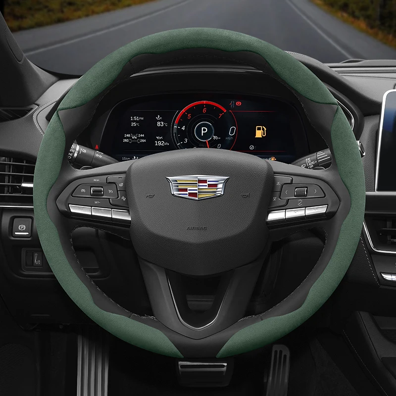Für Cadillac Wildleder Snap-on Lenkradbezug 2-teiliges Set 3-teiliges Set CT4 CT5 CT6 XT4 XT5 XT6 Escalade CTS SRX ATS Lyriq