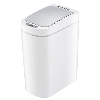 NINESTARS Home Batoom Toilet Bedroom Waterproof Smart Sensor Tra Can Silent Soft Close Long Cylinder ape Plastic Body