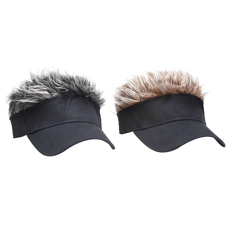 Casual Concise Men Women Sun Shade Adjustable Sun Visor Baseball Cap With Spiky Hairs Wig Spiked Wigs Baseball Hat 6