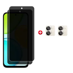 Premium 6 - in - 1 Privacy Tempered Glass Screen and Lens Protector, 9H Anti - Spy Shield (2 Glass and 2 Lens)
