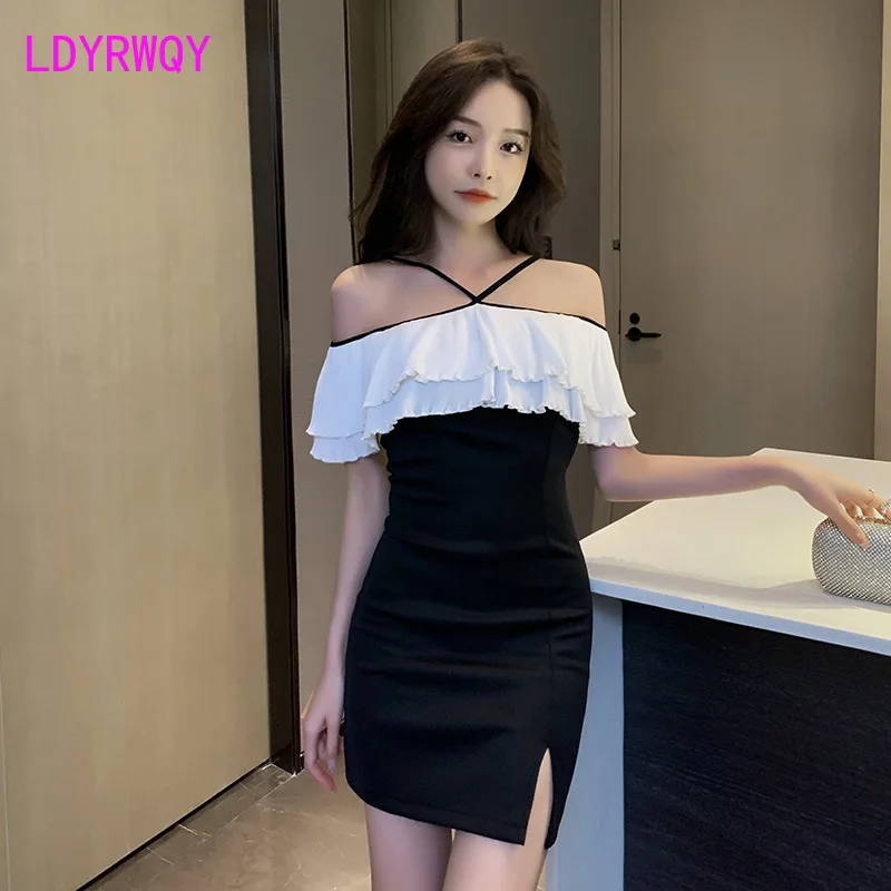 

Sexy word gets MATCH color CONDOLE TAKE DRESS TEMPERAMENT LOTUS leaf EDGE WIPE BOSOM OPEN FORK BAG BUTTOck FEMALE evening dress