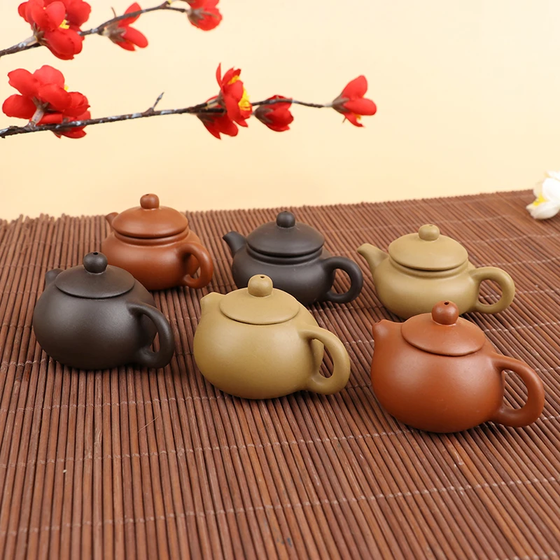 Tea Pet Ornaments 1PCS Purple Clay Finger Teapot Tea Pet Small Pocket tea Set Ornaments tea Accessories Boutique Tea Table Decoration