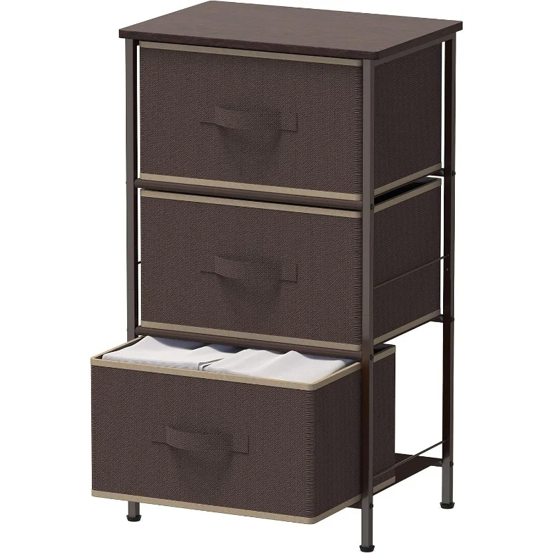

Nightstands Dresser for Bedroom 3-Tier Organizer Drawer Storage Tower