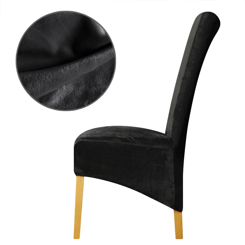 Description Picture 4 of itemReal velvet fox fabric XL Size Chair Cover Big size long back Europe style seat Chair Covers for Restaurant Hotel Party Banquet