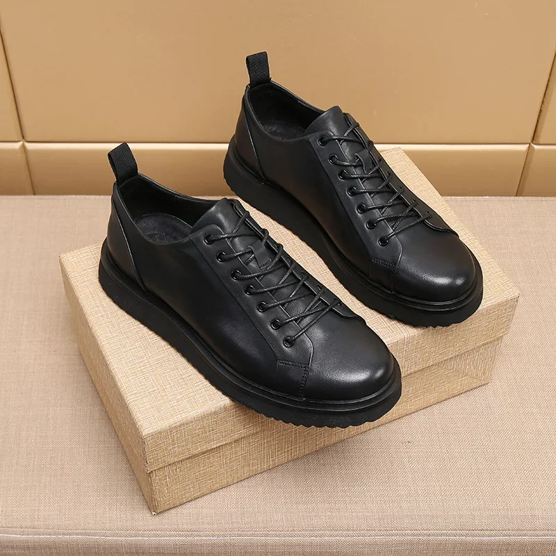 Cowhide Men's Shoes Leather Four Seasons Leisure Driving Shoes 4