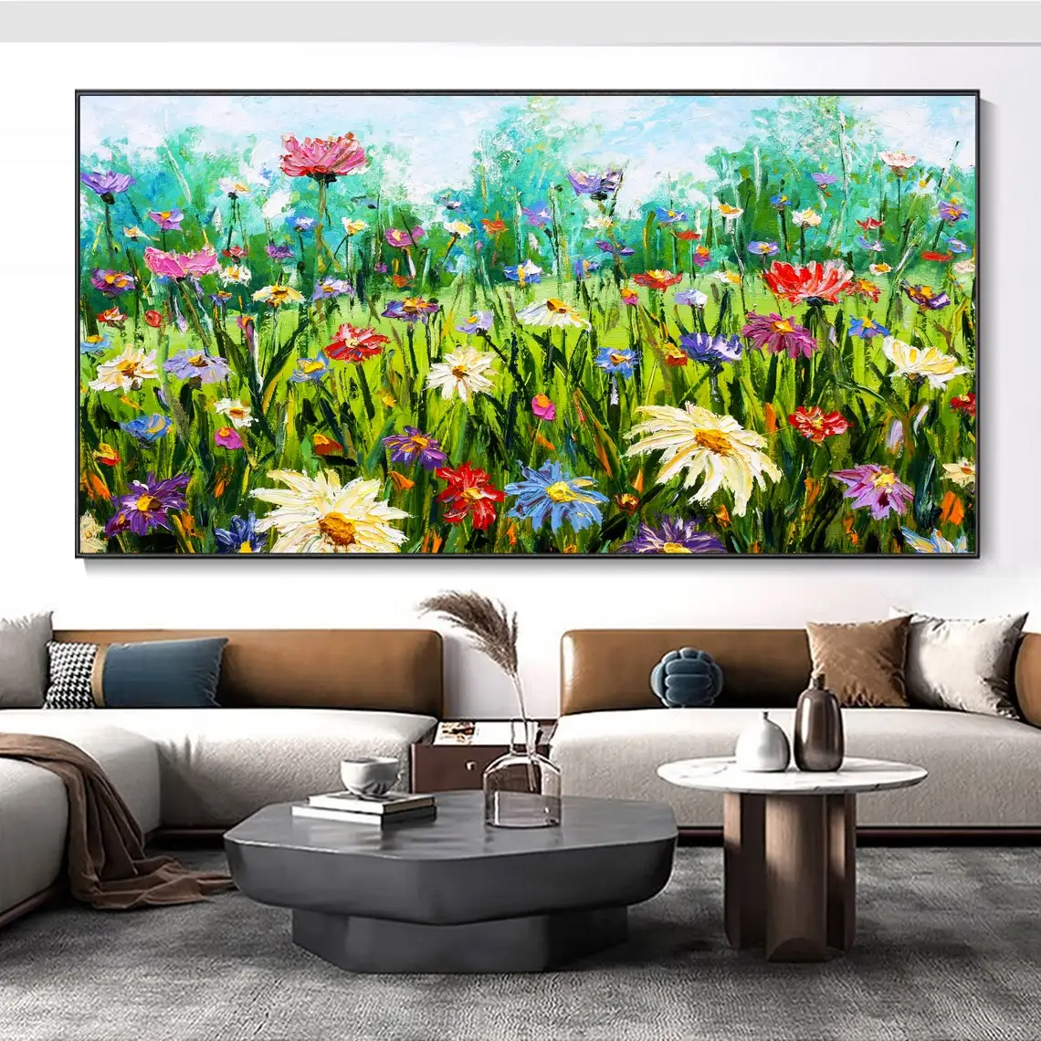 

Ручная роспись маслом Цветочная живопись Цветущий большой цветок пейзаж цветы живопись яркий весенний Пейзаж домашнее настенное искусство