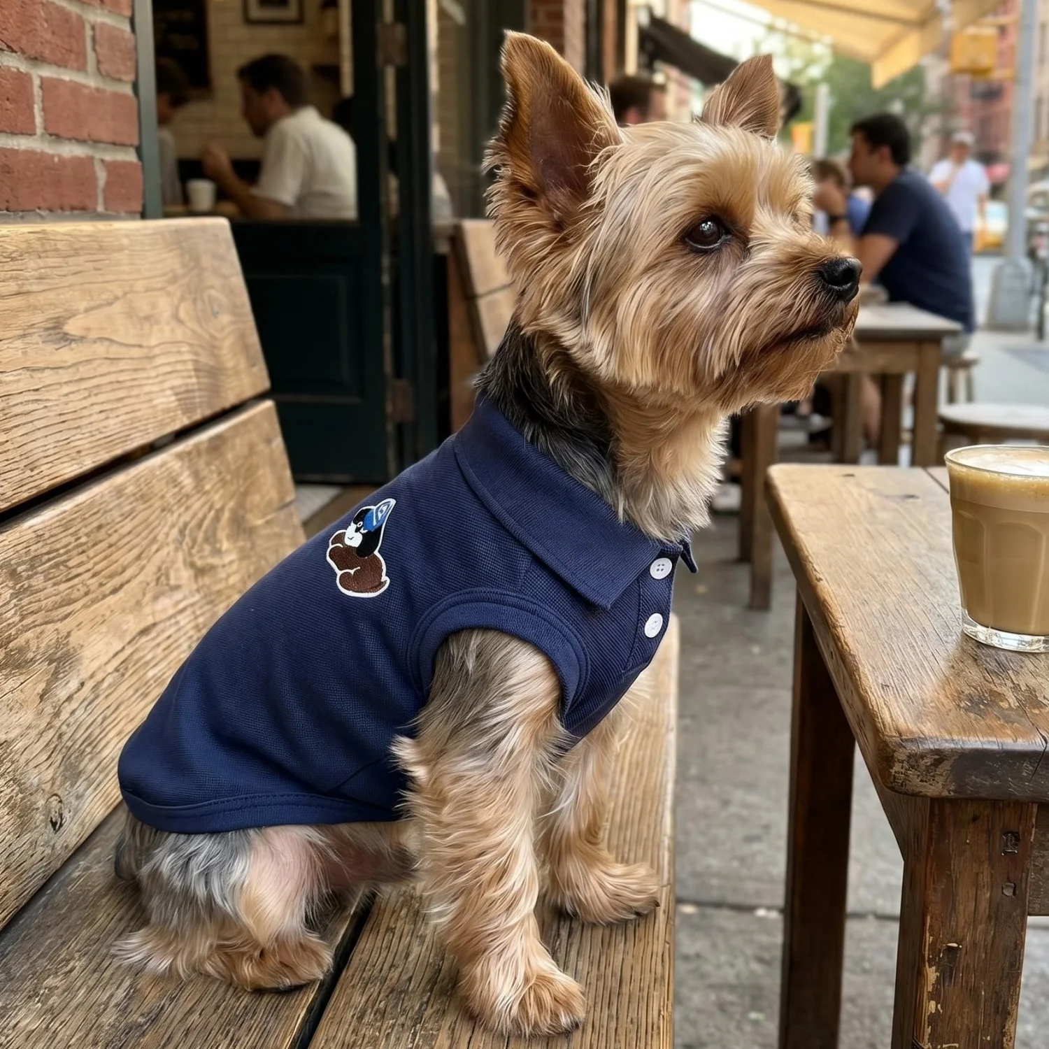 Polo ricamata alla moda per cani, traspirante, senza maniche, abbigliamento per animali domestici di piccola taglia, per passeggiate all'aperto. - Image 5