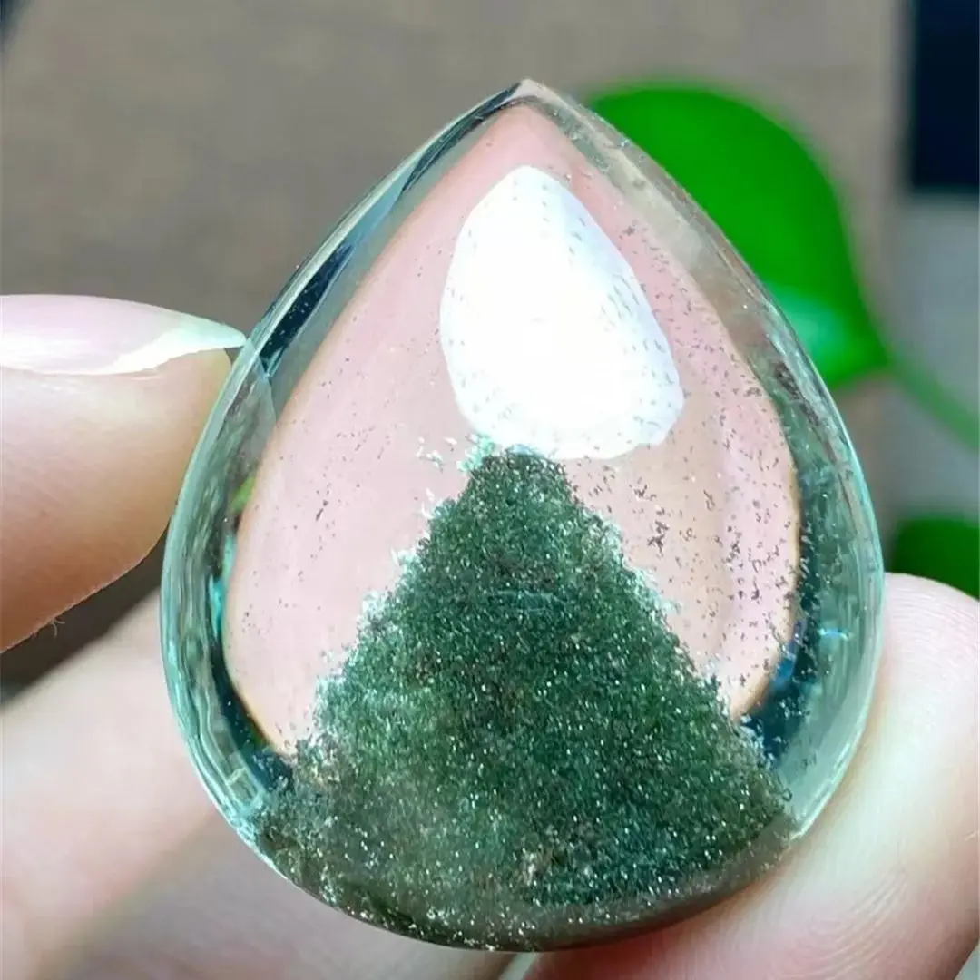 

Топ натуральный зеленый фантомный кварцевый кулон для женщин и мужчин восстанавливающее богатство рейки подарок прозрачный кристалл 31x25x14 мм бусины ювелирные изделия AAAAA