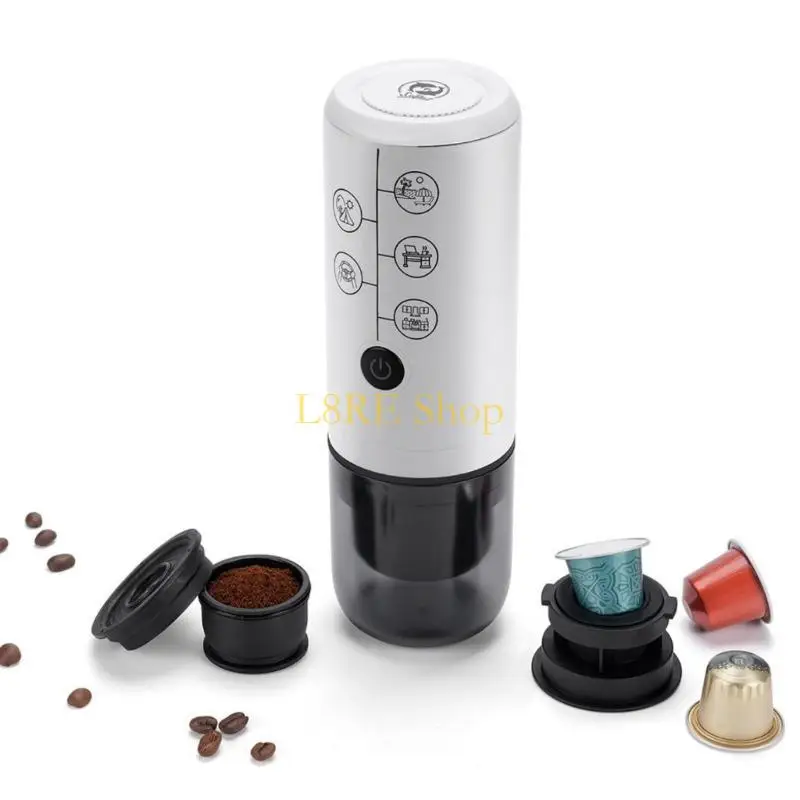 L8RE Rechargeable Coffee Pods Machine Plastic Texture Perfect for Quick Brewing