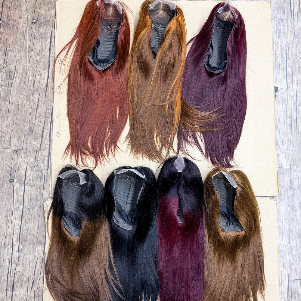 22 inches 280% Density 4x4 Lace Closure Straight Human Hair Wigs Straight Hair 100% Human Hair Colored Wigs For Black Women