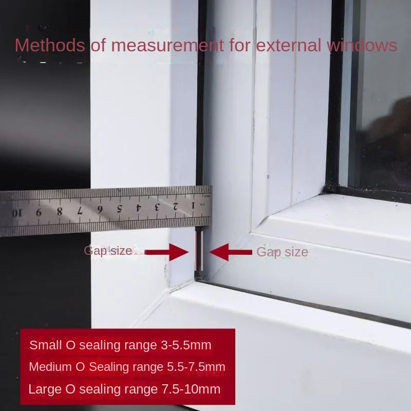 5/10/20M O-shaped Plastic Steel Window Universal Silicone Rubber Sealing Strip Casement Window Thermal Insulation Sealing Strip
