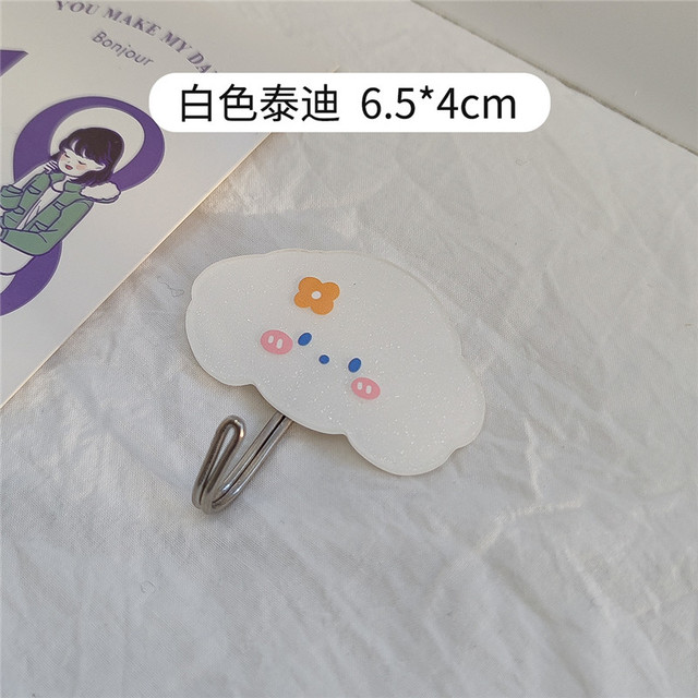 Cartoon Acrylic Wall Hook Coat Bag Hat Rack Door Mask Key Hanger Organizer Free Punch Self-adhesive Kitchen Hooks Home Decor