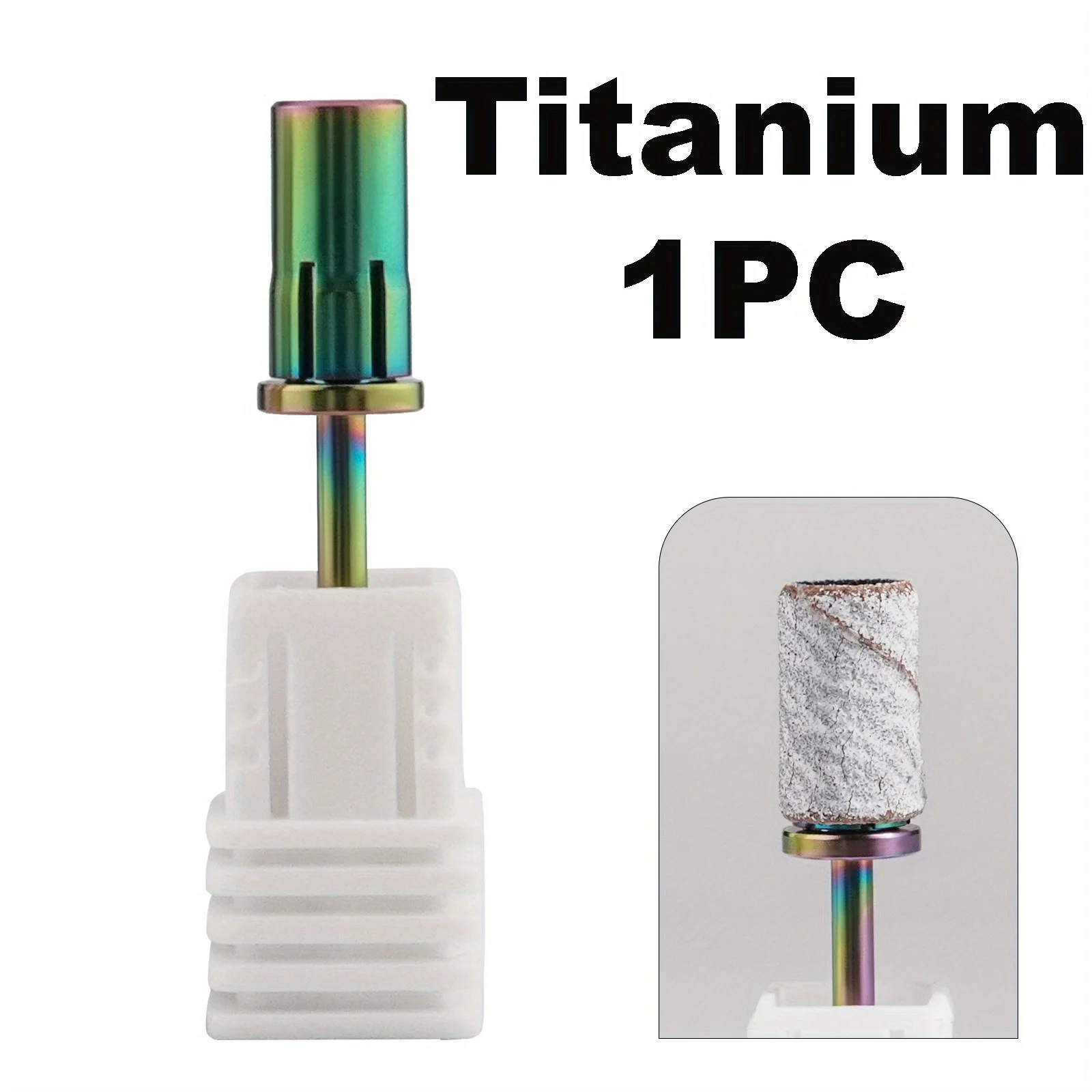 Nail Art Sanding Band Mandrel Bit Titanium Grinding Head Shaft Manicure Pedicure Exfoliating Tool 1PC