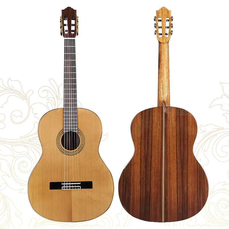 

High end Grade Solid Cedar Top classical guitar musical instruments made in china