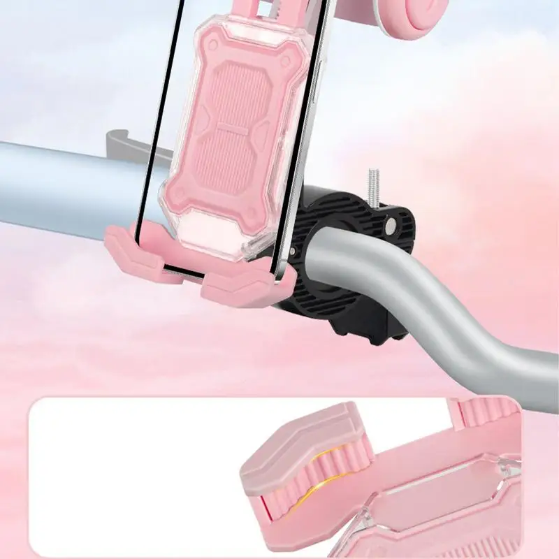 Rotatable Cycling Phone Holder Motorcycle Scooter Phone Mount Scooter Handlebar Cradle Clip Adjustable 360 Degree Rotate With
