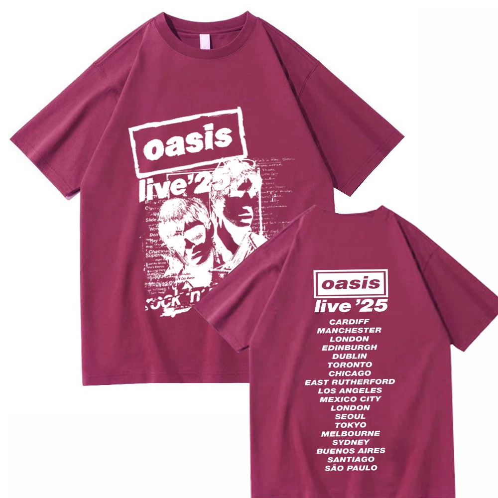 Oasis Live 25 Tour 2025 T-shirt Fans Gift Harajuku Unisex