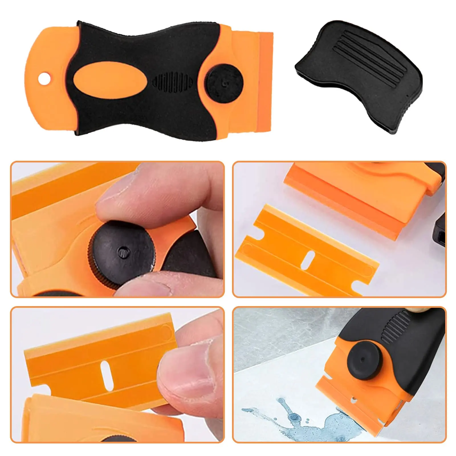 Car Rubber Sticker Remover Tool with Plastic Scraper Plastic Blade and Eraser Wheel to Remove Films Adhesive Residue on the Car