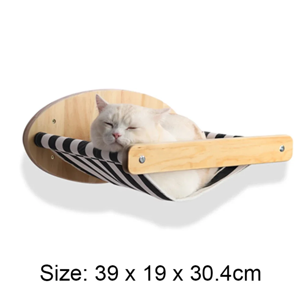 Deluxe Wall-Mounted Cat Activity Center with Climbing Ladder, Hammock, and Sisal Post