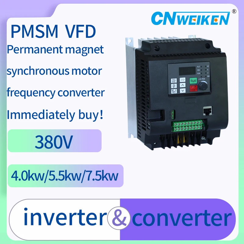 Synchronization Control Inverter 4KW 5.5kw 7.5kw PMSM VFD Input 380V 3phase Permanent magnet ...