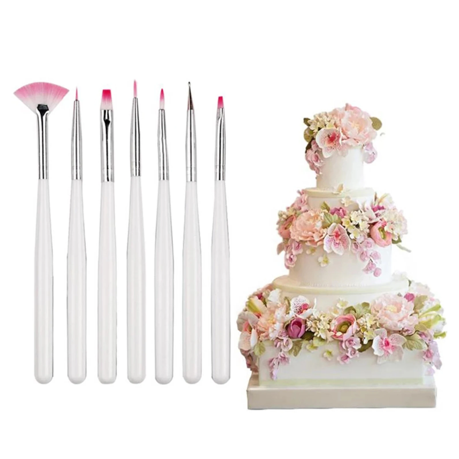 Edible Pigment Pens 7Pcs/Set Food Coloring Pen Cake Paint Brush Set Professional Line Pen Food Paints For Sugarcraft Dessert Decorating Tools