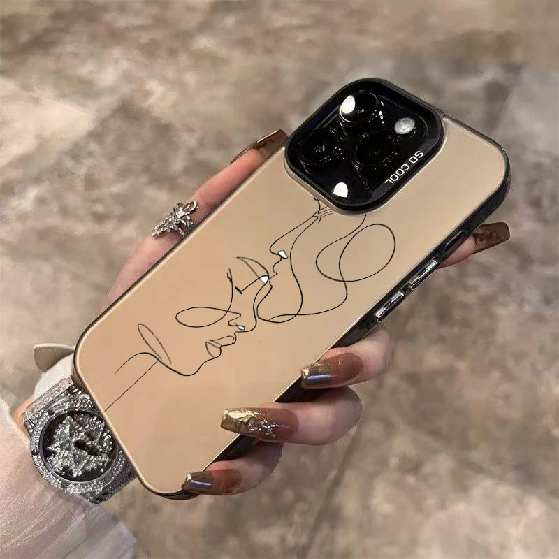 Line Art Couple Design Phone Case Cover