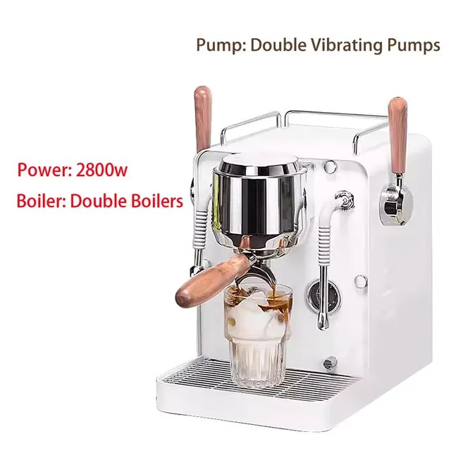 HomeWise M2 Semi-automatic Coffee Machine Double Pumps Double boilers Small Commercial Coffee Machine Espresso Maker 240V 220V 1