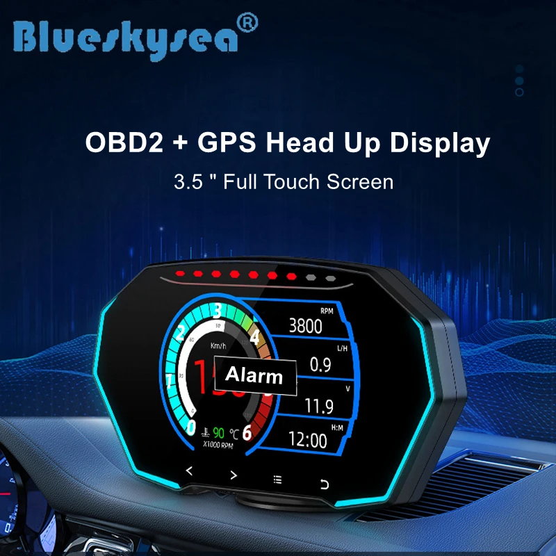 

F11 Car HUD Auto OBD2 GPS Head Up Display Touch Screen Digital Dashboard Detector Reminder Alarm Speedometer Car Accessories