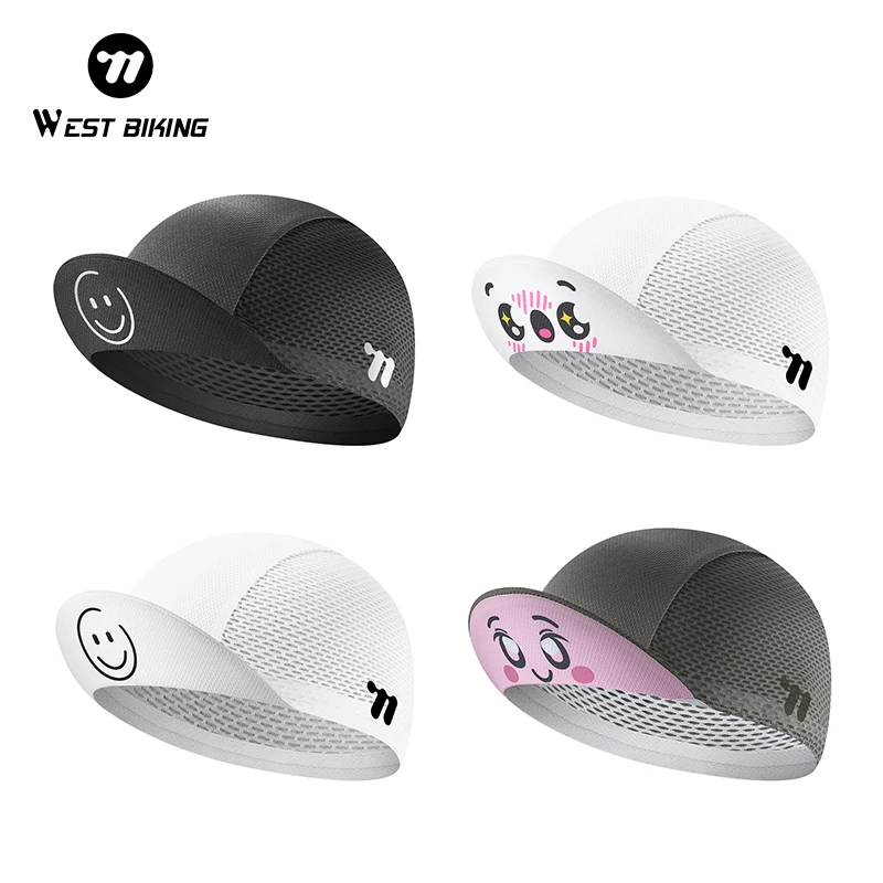 Cycling Caps With Flipable Brim Cute Smiling Face Print Running Hat Mesh Breathable Spring Summer Cooling Sport