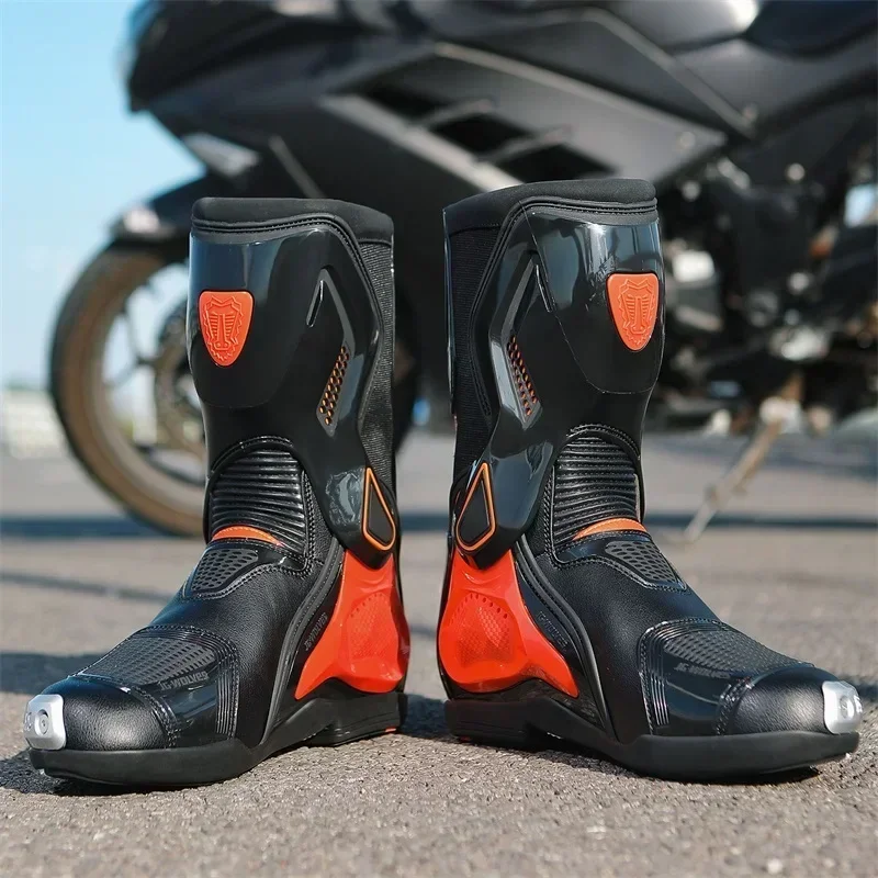 Men's Motorcycle Shoes Fall Prevention Cycling Shoes Consolidate Stability Motorboats Crashproof Road Cycling Boots Breathable motorcycle shoes