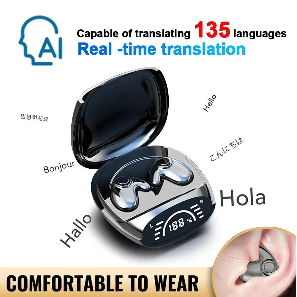 Enhanced Bluetooth 5.4 HiFi Noise-Canceling Sports Earphones with Ear-Hanging Design