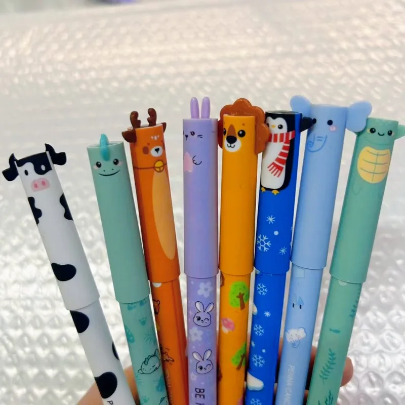 8개입 사자, 코끼리, 사슴, 소, 공룡, 동물 테마 지울 수 있는 펜은 초보자가 쓰기, 그림 그리기, 스케치하기에 완벽합니다.