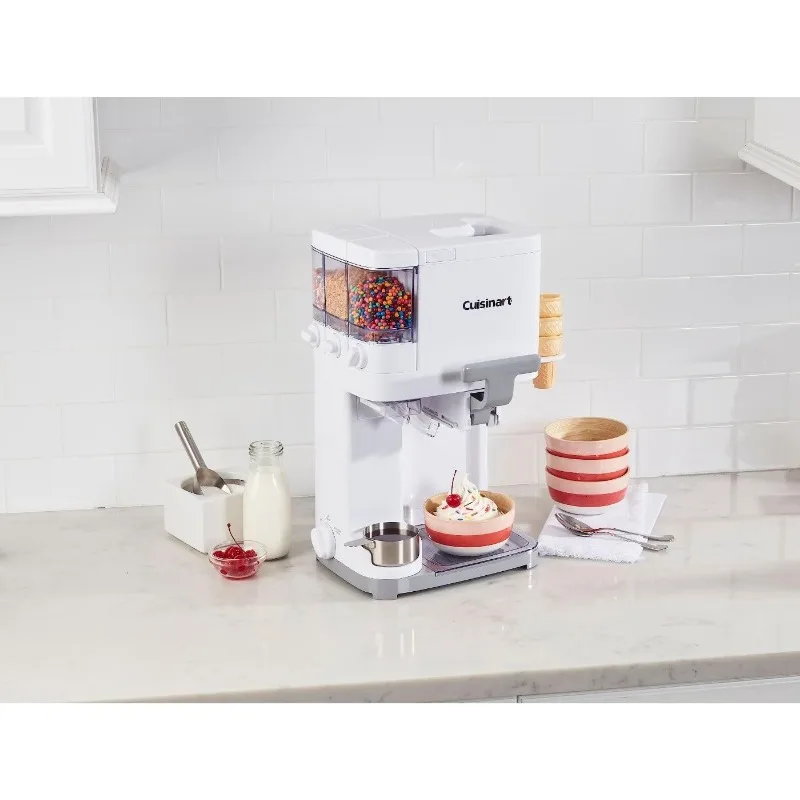 Cuisinart Soft Serve Ice Cream Machine- Mix It In Ice Cream Maker for Frozen Yogurt, Sorbet, Gelato, Drinks 1.5 Quart, White, 5