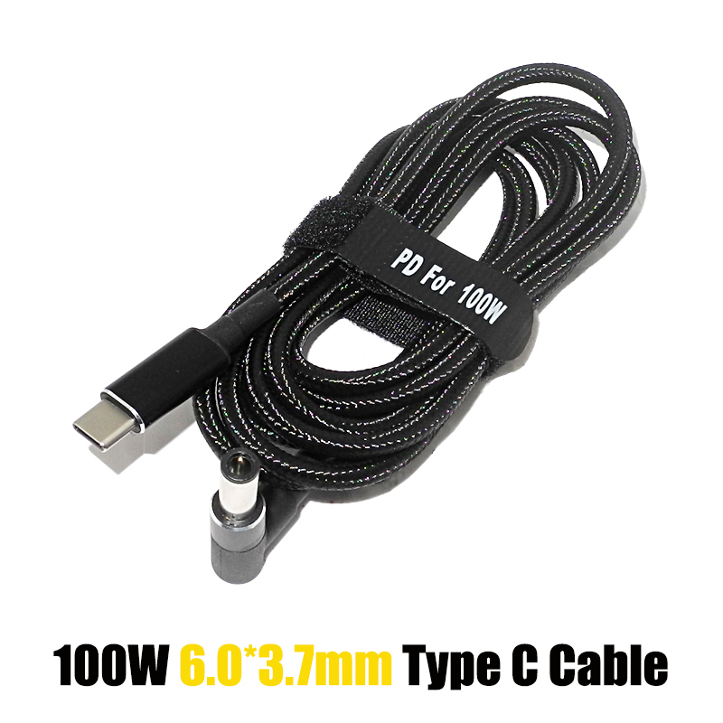 USB C to Laptop Charging Cable Adapter Male Type C to 6.0x3.7mm Converter 100W PD Fast Charging for AsusTUF Gaming Power Cable