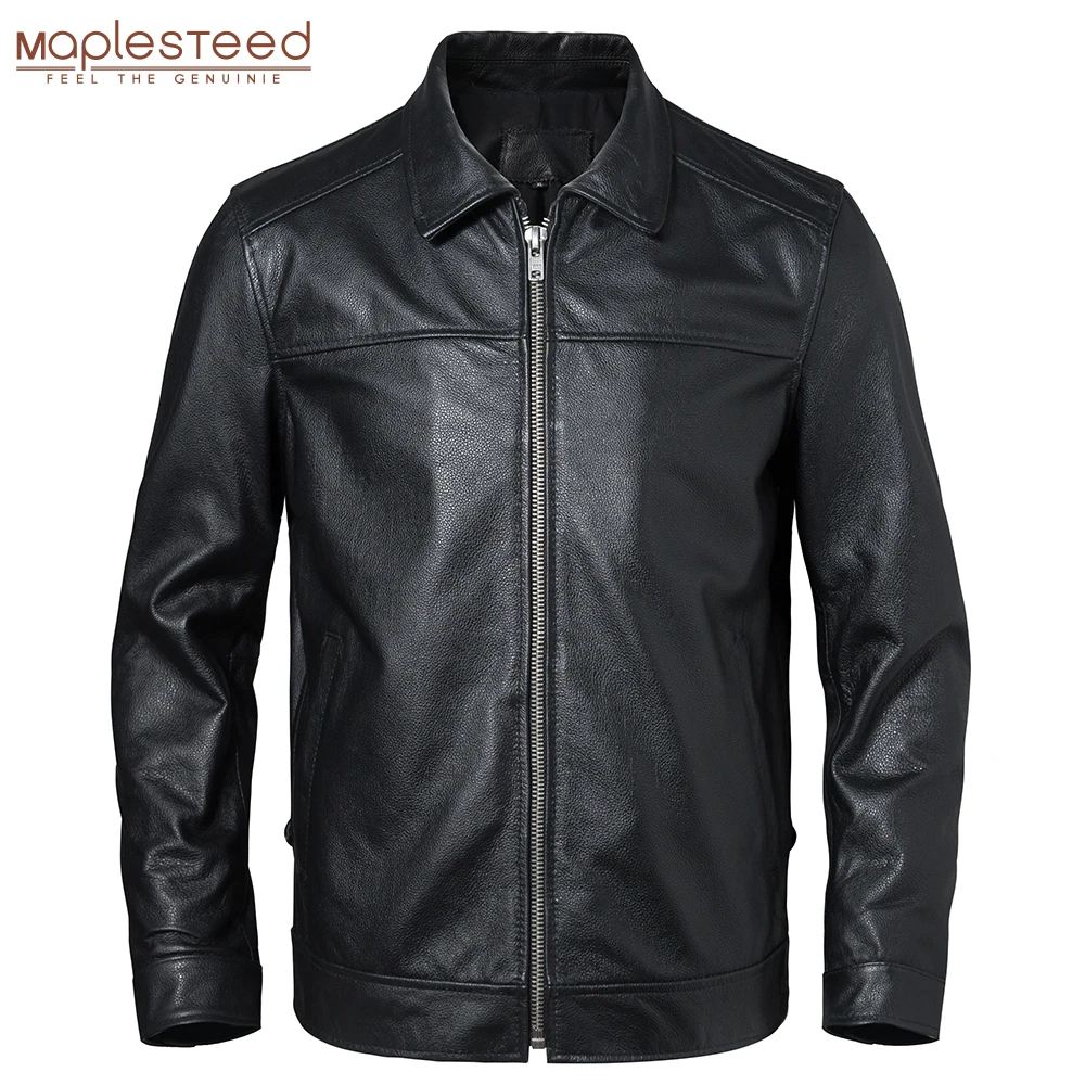 Men Leather Jacket 100% Real Cowhide Black Brown Men's Genuine Leather Coat Male Skin Clothing Autumn Spring Asian Size M601 men leather jacket