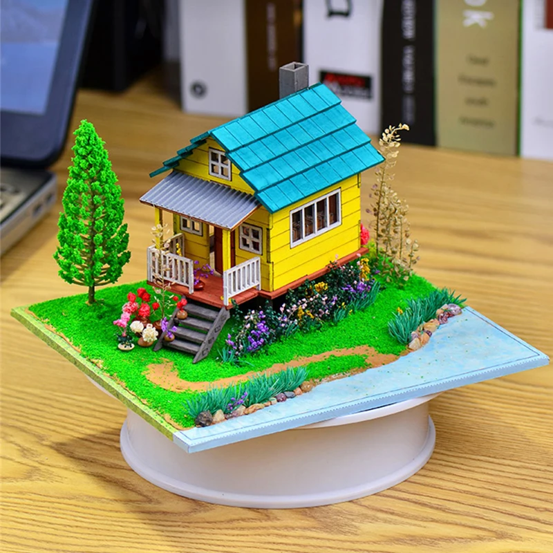 Scale Model Miniature House Simple Cardboard House Diy Miniature