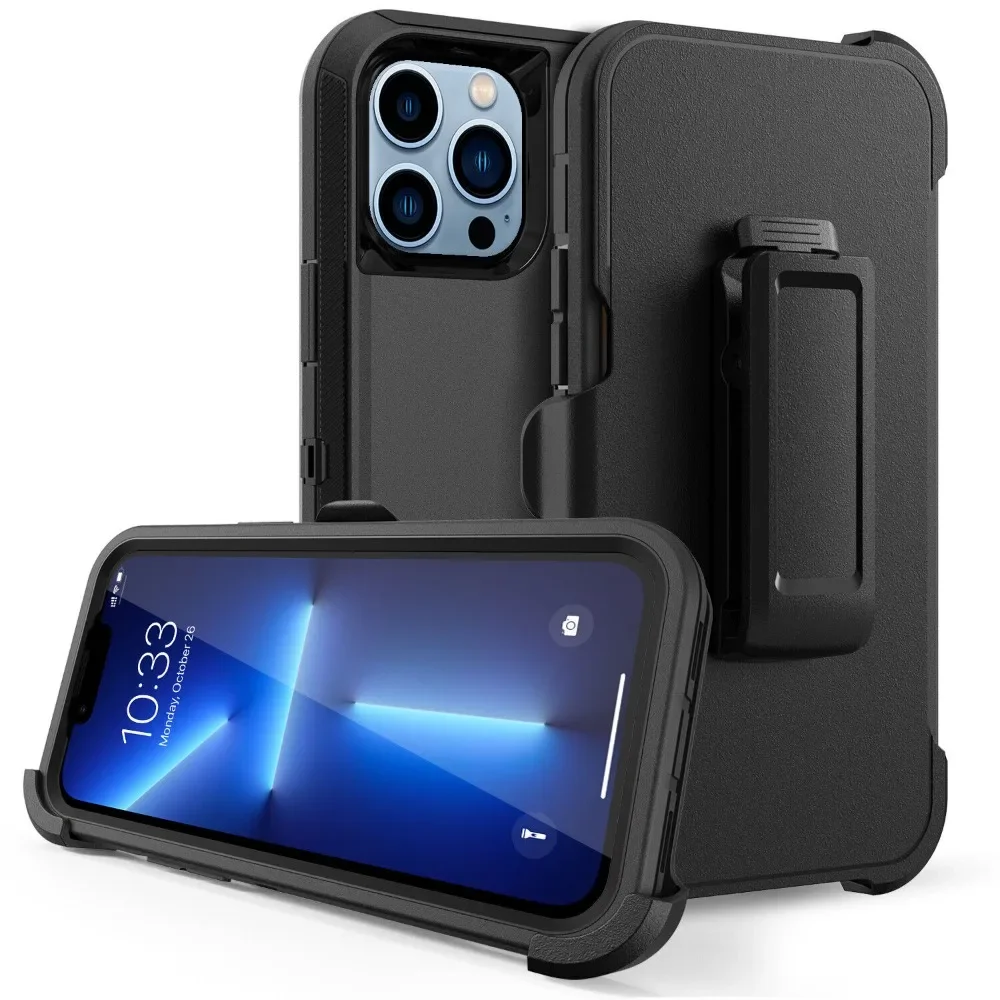 3-in-1 Armor Rugged Shockproof Case with Belt Clip