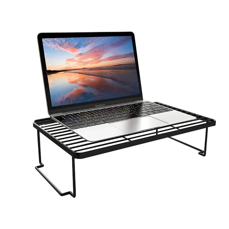 접이식 노트북 스탠드 데스크탑 PC 컴퓨터 모니터 라이저 Macbook Air Pro 용 목 스트레인 스토리지 냉각 노트북 스탠드 감소