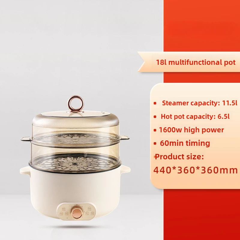 220V Electric Hot Pot Household Food Cooking Machine Multi Cooker 2 Flavor Hot Pot/steaming Cooker/Split Type Pot Available 3