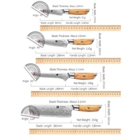 XINZUO 1-8ชิ้นชุดมีดครัวชุด73ชั้นที่กำหนดเองดามัสกัสเหล็ก15 ° ± 1ต่อเหล็กด้านข้างใบมีด Olive ด้ามไม้ 5
