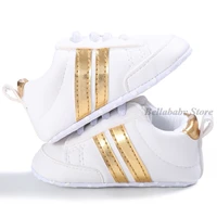 Baby First Shoes Toddler Walker Infant Boys Girls Kids Sneakers PU Leather Gold White Black Newborn Shoes 0 to 3 6 9 12 18 Month 5