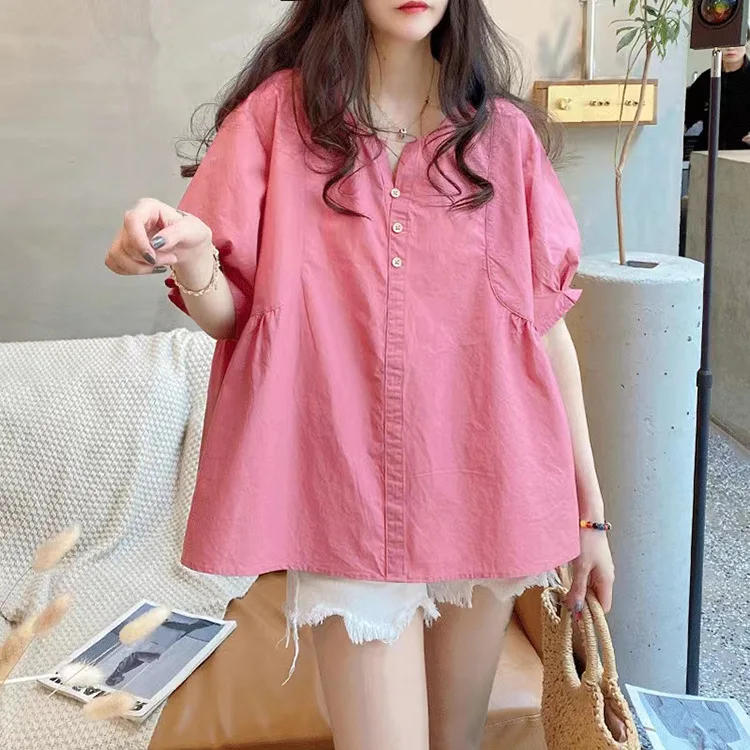 단색 반팔 캐주얼 임산부 세트, 임산부 세트, 여름