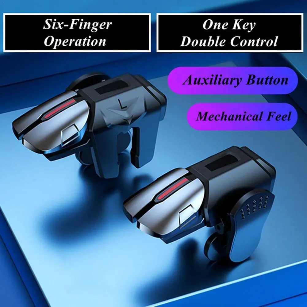 

G21 1 Pair 6 Finger Game Controller Gamepad Flexible Sensitive Gaming Aim Shooting Triggers Joystick Button For PUBG Mobile