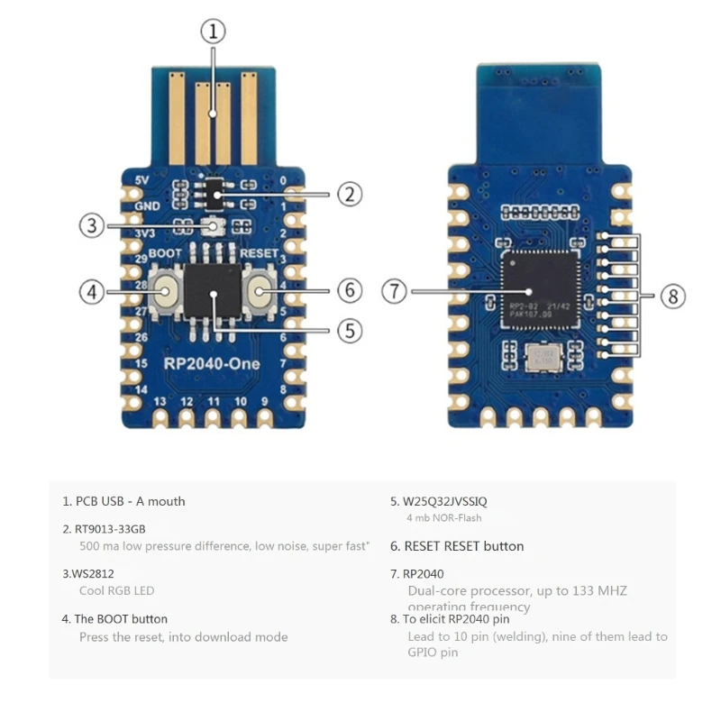 RP2040-Zero   RP2040 ũ Ʈѷ Ĩ  ھ  μ  pico  MCU  