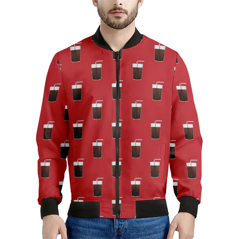 thumbnail image 1 of Chaqueta con cremallera y estampado de dibujos animados de bebidas de cola para hombre, sudadera con capucha con estampado 3D para niños, chaqueta de calle de primavera y otoño, abrigo de manga larga, 1 of 5