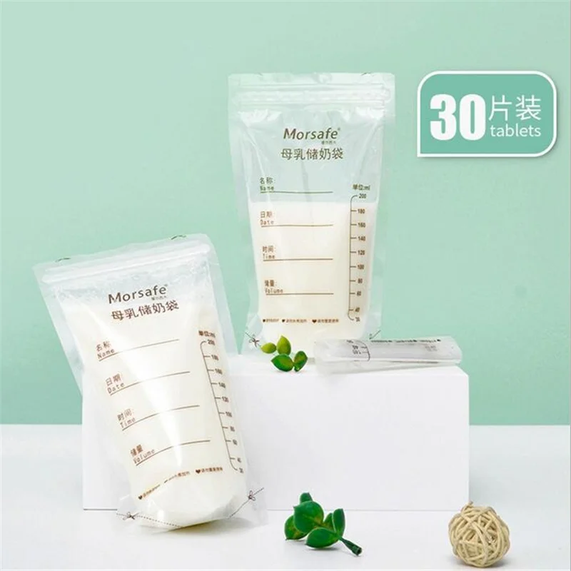 Breast Milk Storage Containers Milk Freezer Bags Mother Maternal Baby Food Store BPA Free Safe Feed Preserve Bags 30Pcs