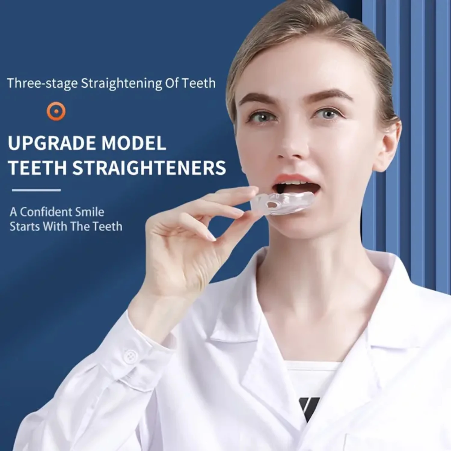 Transparent Adult Tooth Corrector Braces Set of 3 for Buck Teeth, Effective Home Mouthguard for Sports, Comfortable Mouthguard f