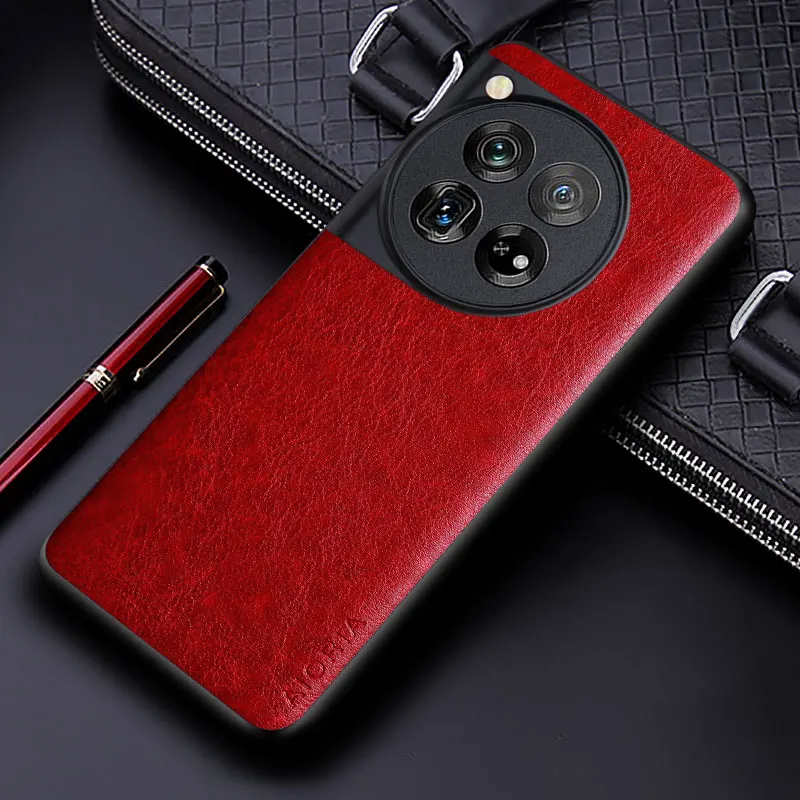 Luxury Leather Business Phone Case - Premium Solid Color Soft & Hard Protection Cover