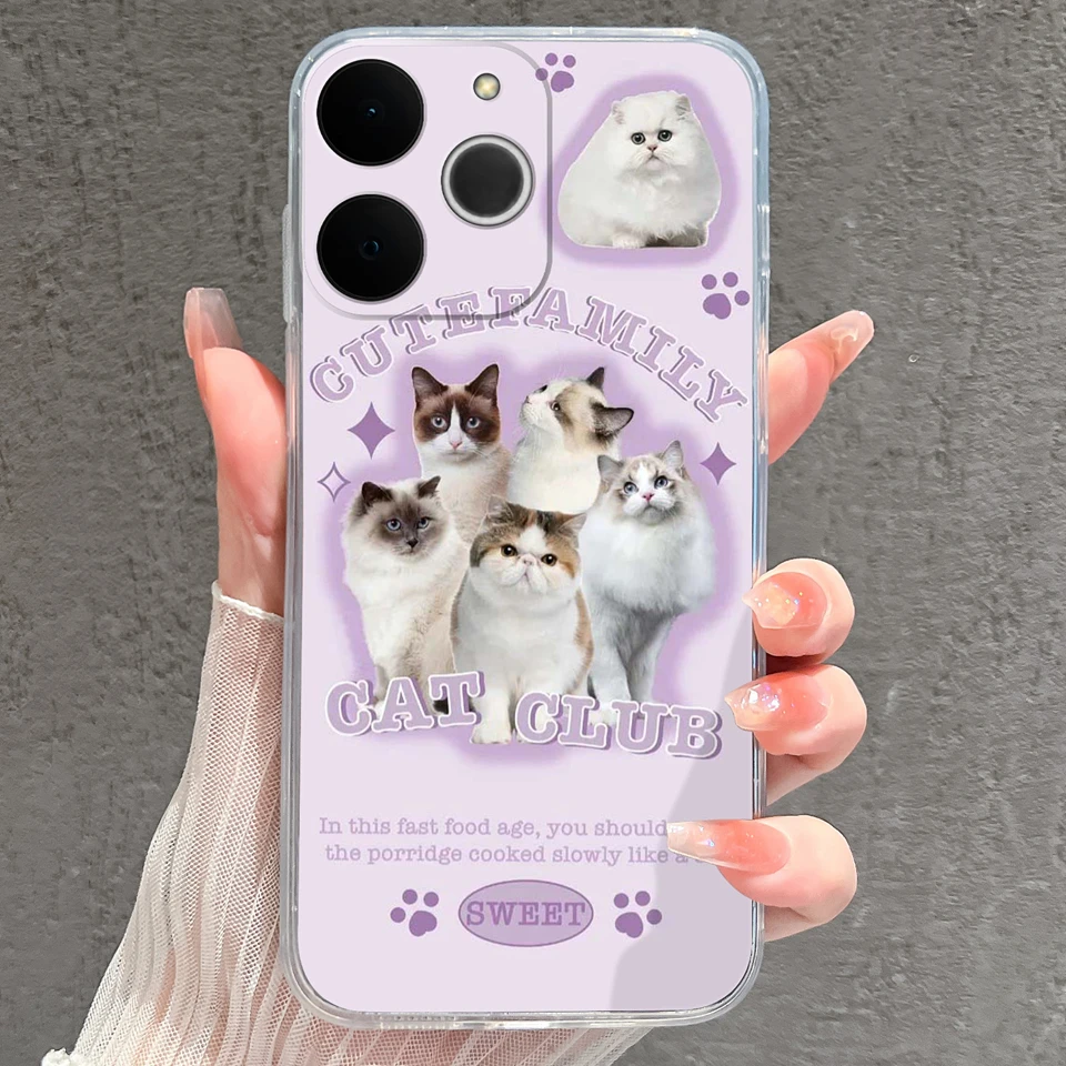 Cat Whale Anti-Fingerprint Transparent Phone Case