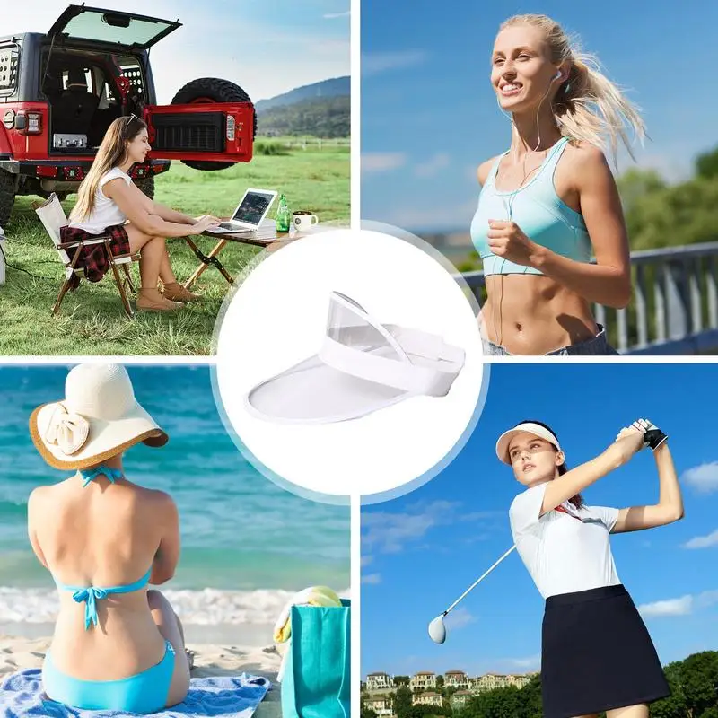Fashion Summer Outdoor Sports Sun Protection Cap Unisex Clear Visor Hat PVC Sunshade Hat UV Protection
