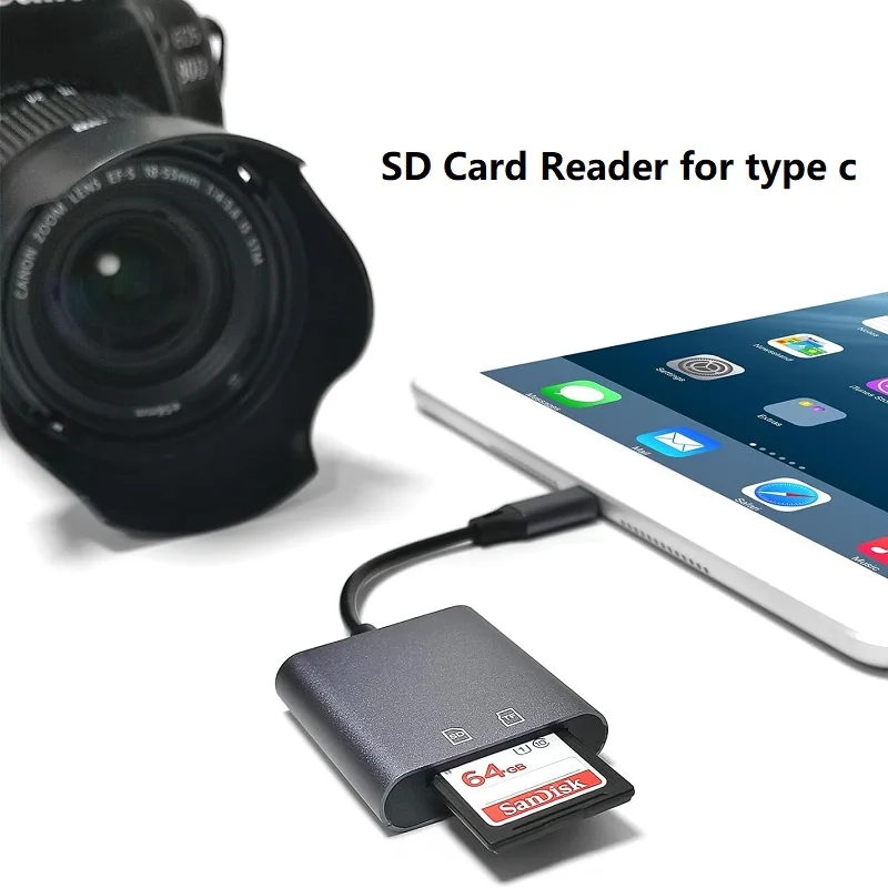 USB C SD Card Reader Adapter Type C Micro SD Memory Card Reader for TF Micro SDXC SDHC Compatible with iPhone 15/16 Galaxy memory card reader
